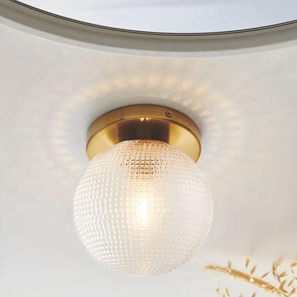 Glass Globe Flush Mount Light