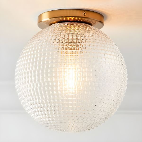 Glass Globe Flush Mount Light