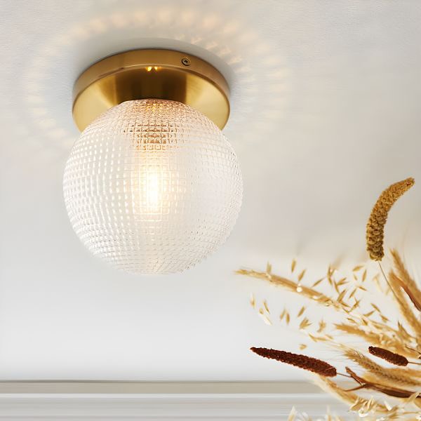 Glass Globe Flush Mount Light