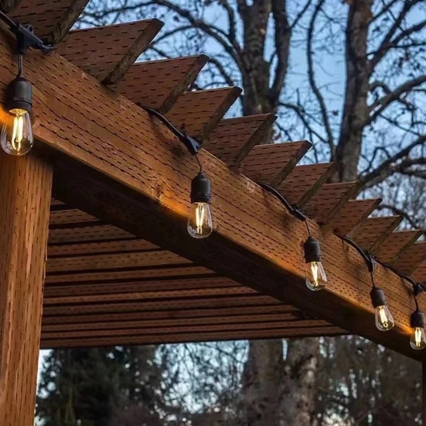 Vintage Outdoor String Lights -  10 Lamp Holders