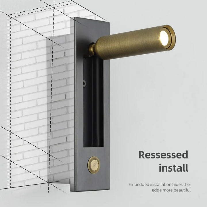 Modern Adjustable Wall Light with Brass Finish