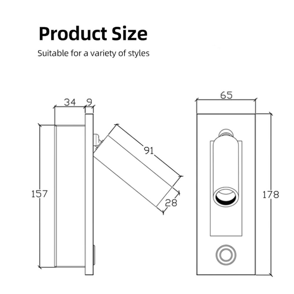 Modern Adjustable Wall Light with Brass Finish