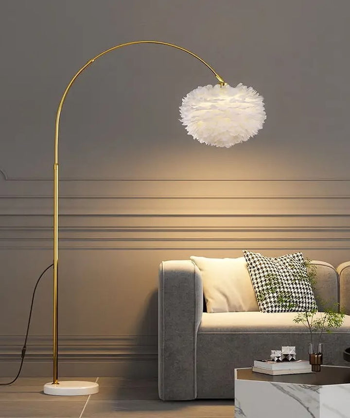 Brushed Gold Arc Floor Lamp