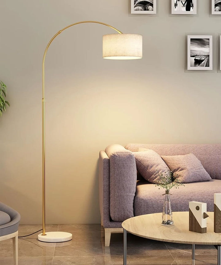 Brushed Gold Arc Floor Lamp