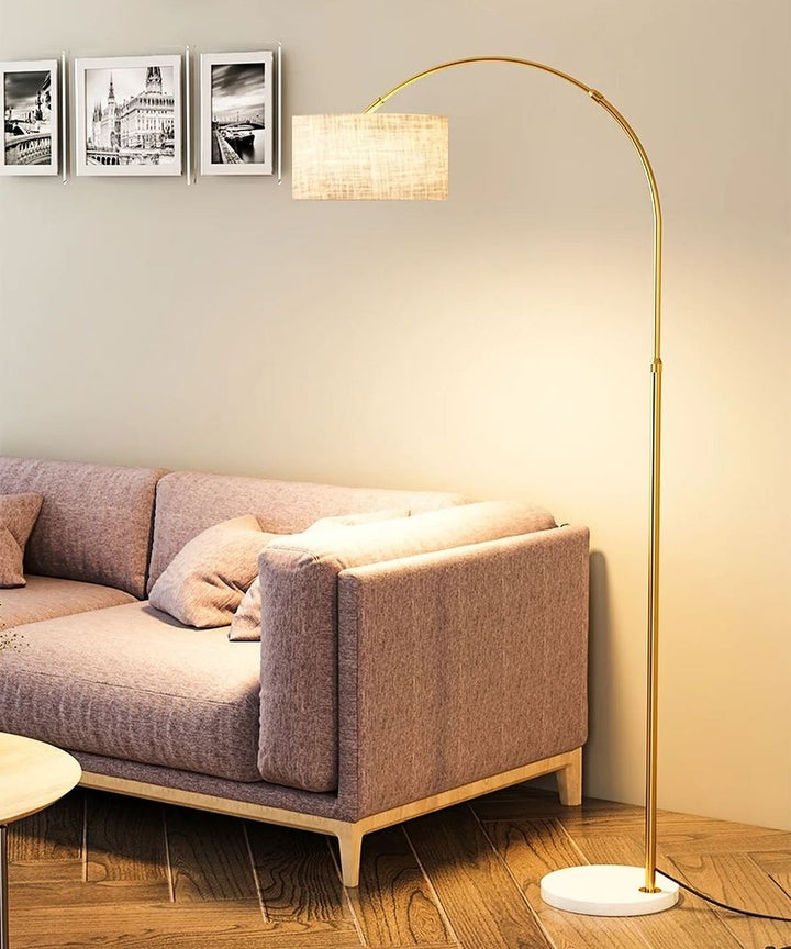 Brushed Gold Arc Floor Lamp