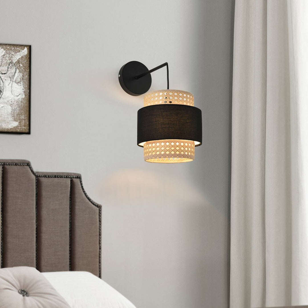 Dual-Tier Rattan Pendant Light