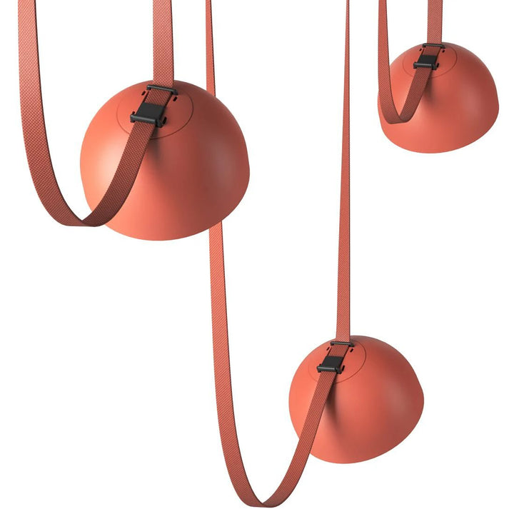 Modern Adjustable Strap Pendant Light - Terracotta Spheres