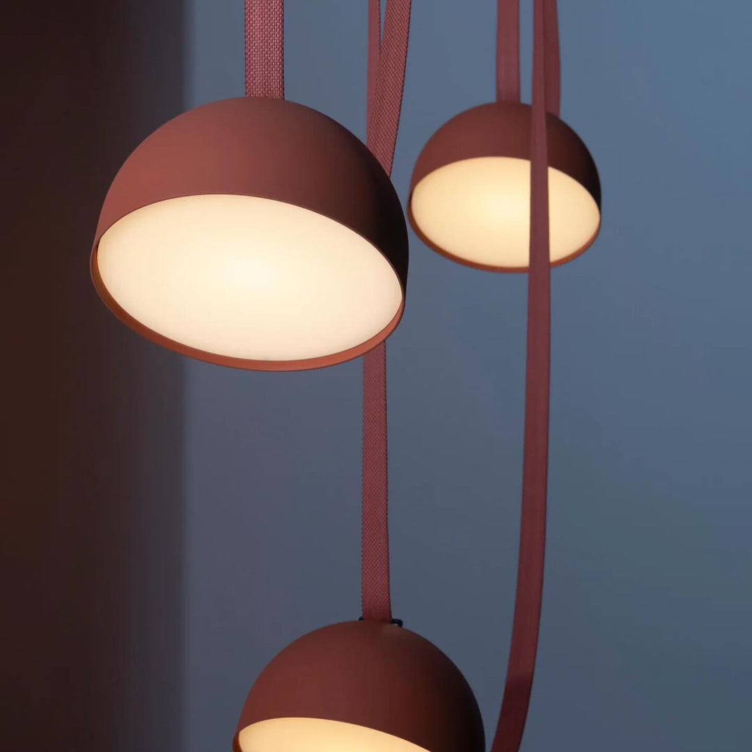 Modern Adjustable Strap Pendant Light - Terracotta Spheres