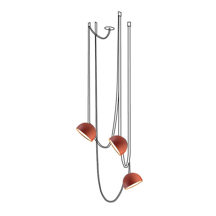 Modern Adjustable Strap Pendant Light - Terracotta Spheres