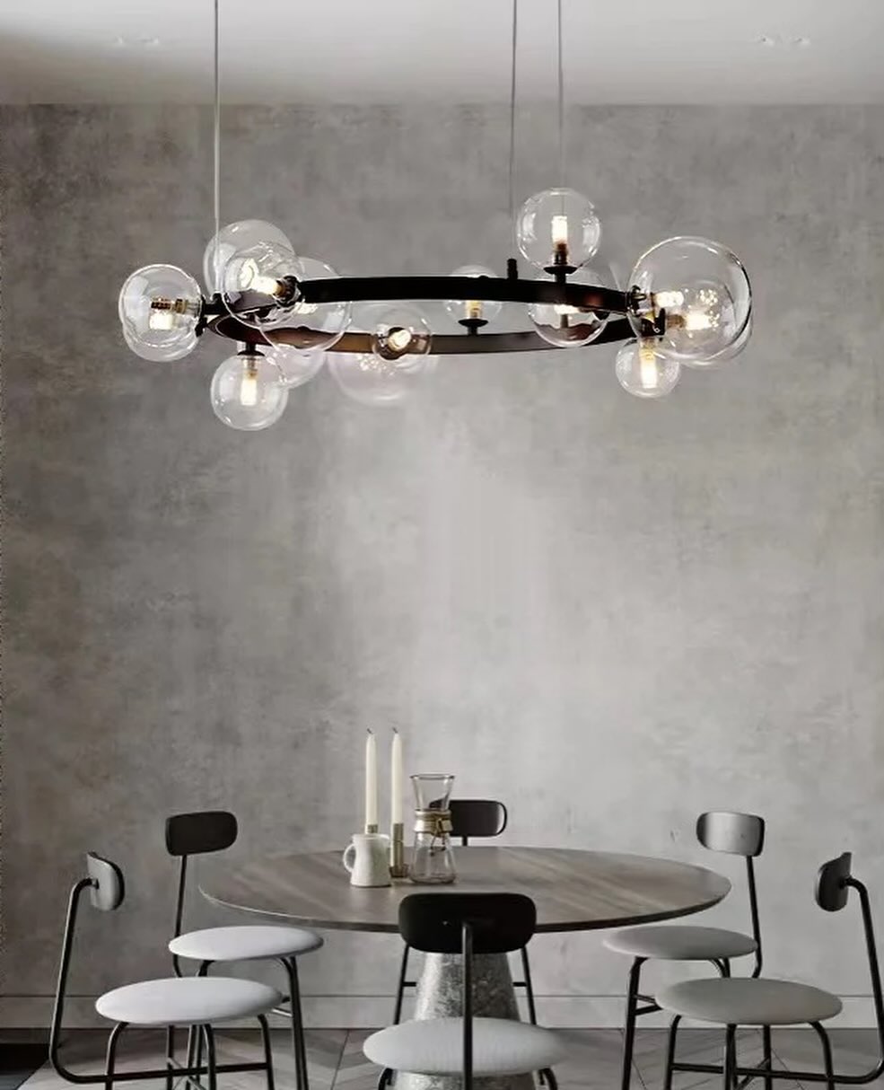 Double Spiral Glass Chandelier