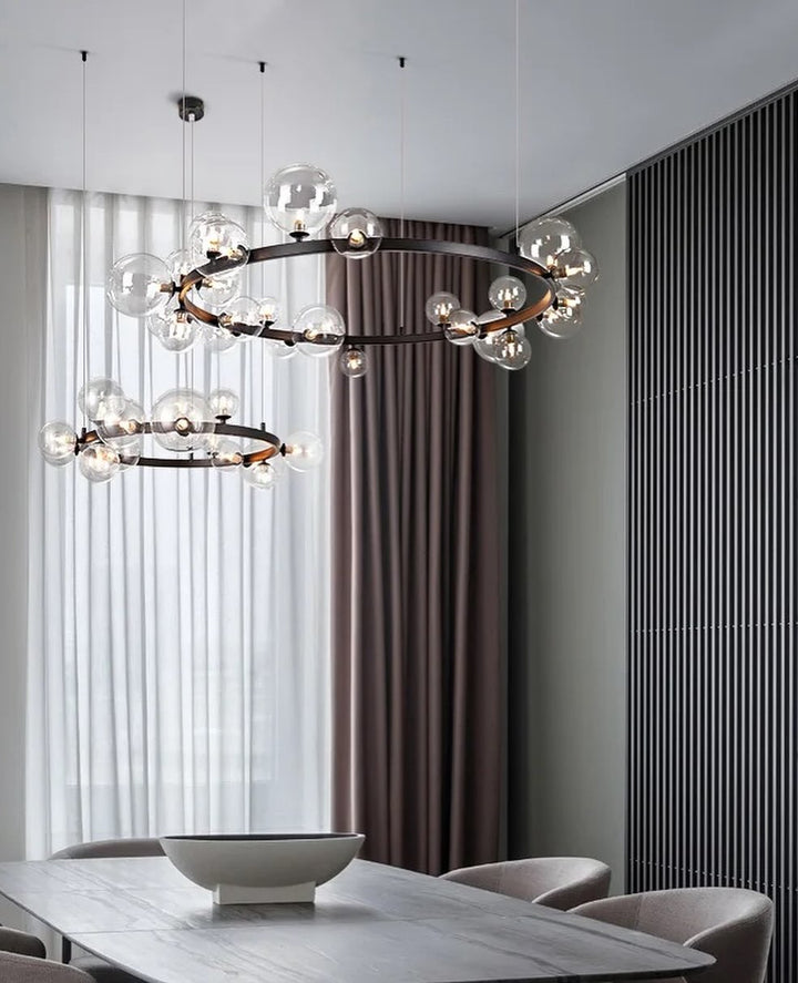 Double Spiral Glass Chandelier