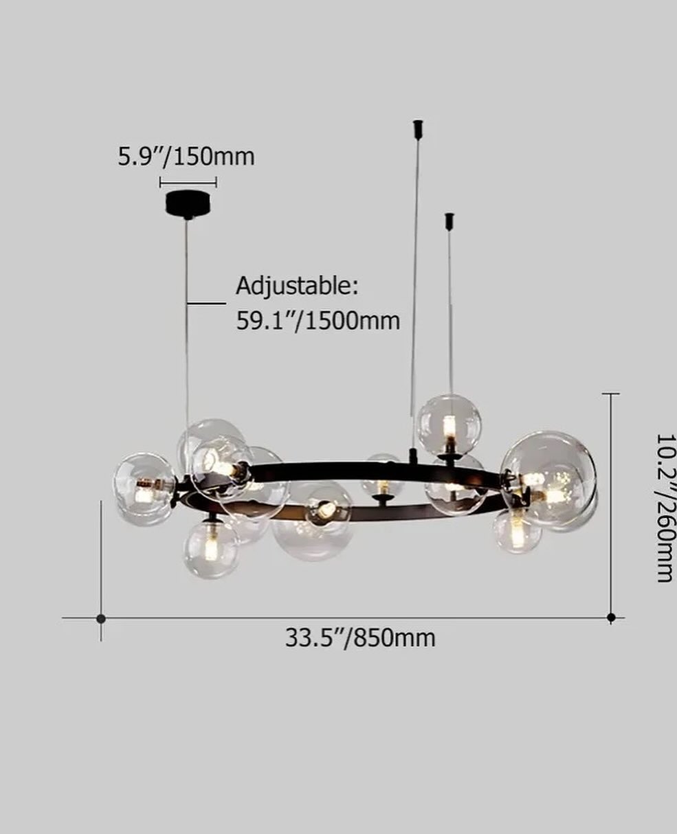 Double Spiral Glass Chandelier