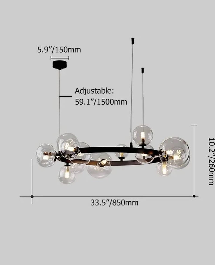 Double Spiral Glass Chandelier
