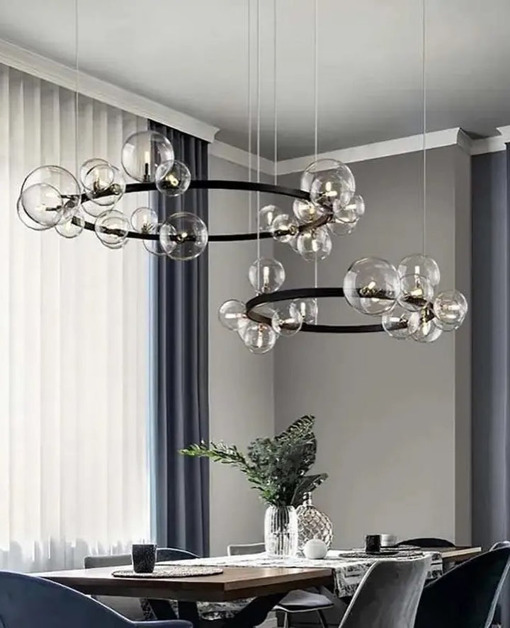 Double Spiral Glass Chandelier