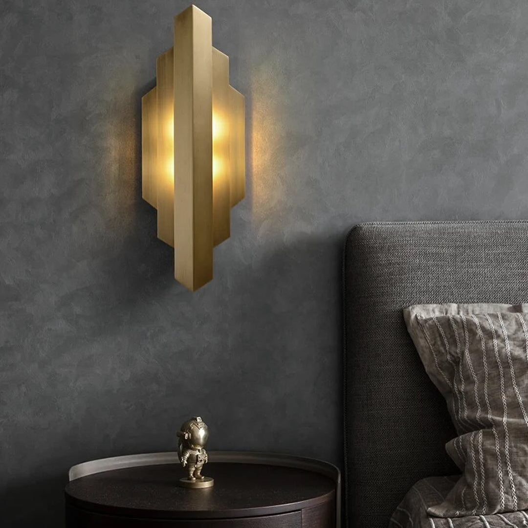 Modern Geometric Wall Sconce - Gold Finish