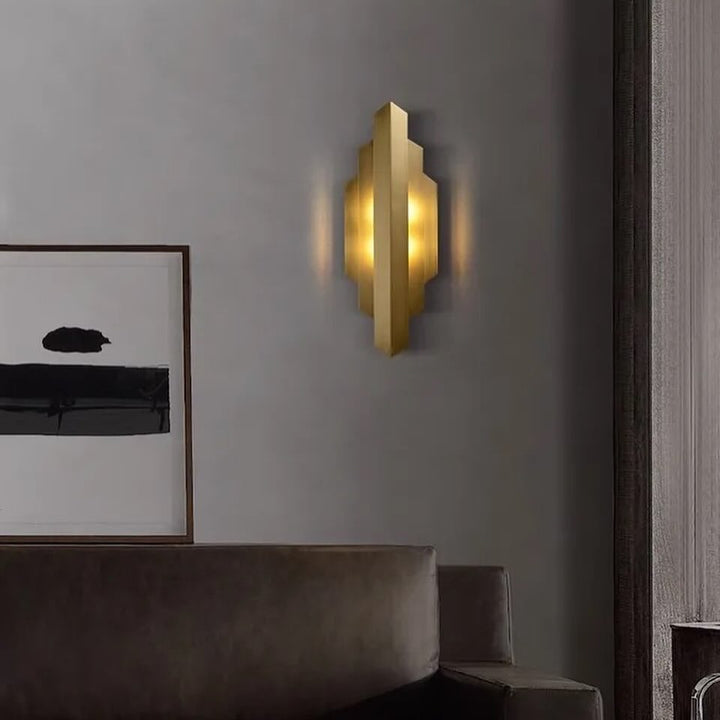 Modern Geometric Wall Sconce - Gold Finish