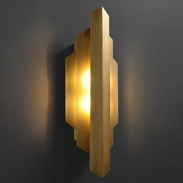 Modern Geometric Wall Sconce - Gold Finish