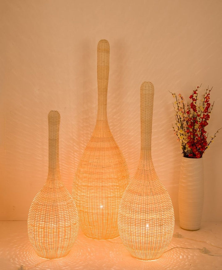 Woven Vase Floor Lamp Set