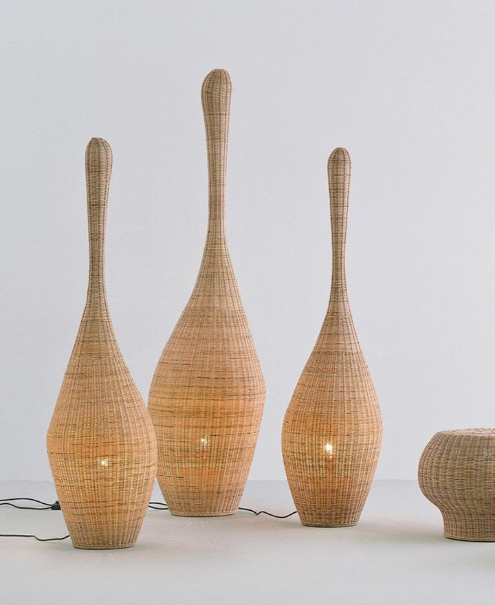 Woven Vase Floor Lamp Set