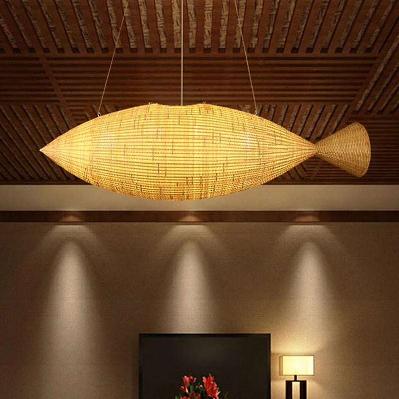 Fish Shape Woven Pendant Light