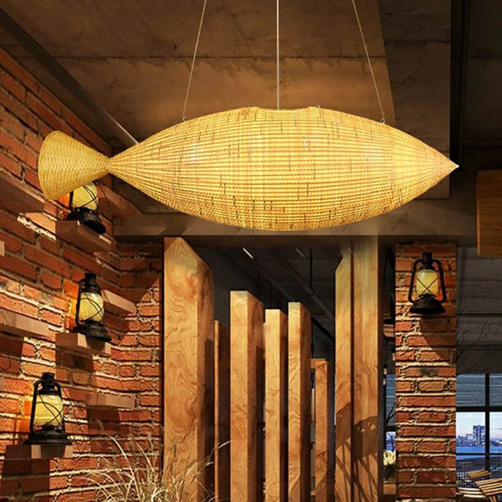 Fish Shape Woven Pendant Light