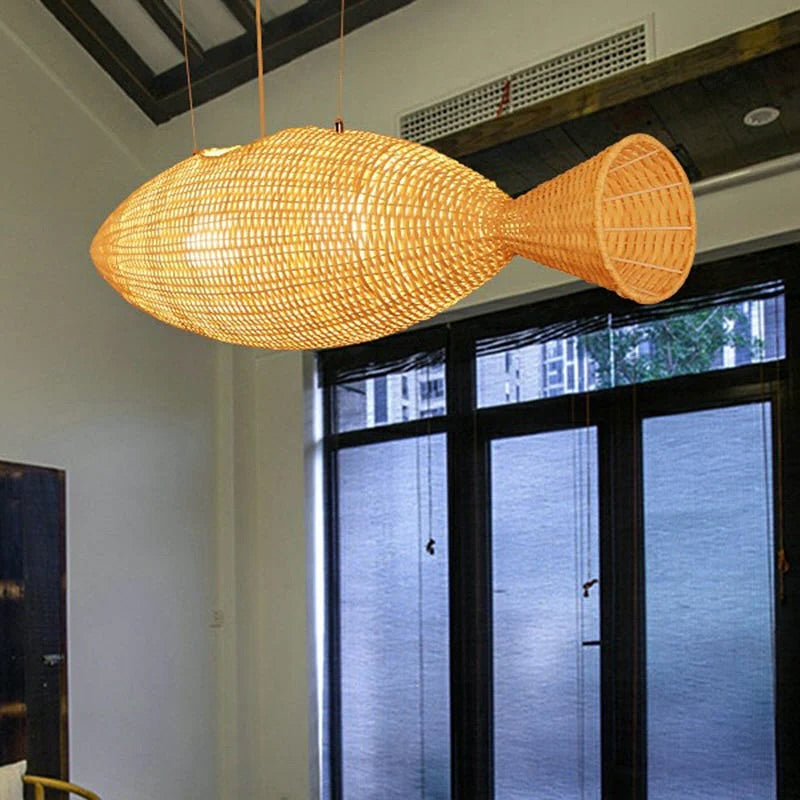 Fish Shape Woven Pendant Light