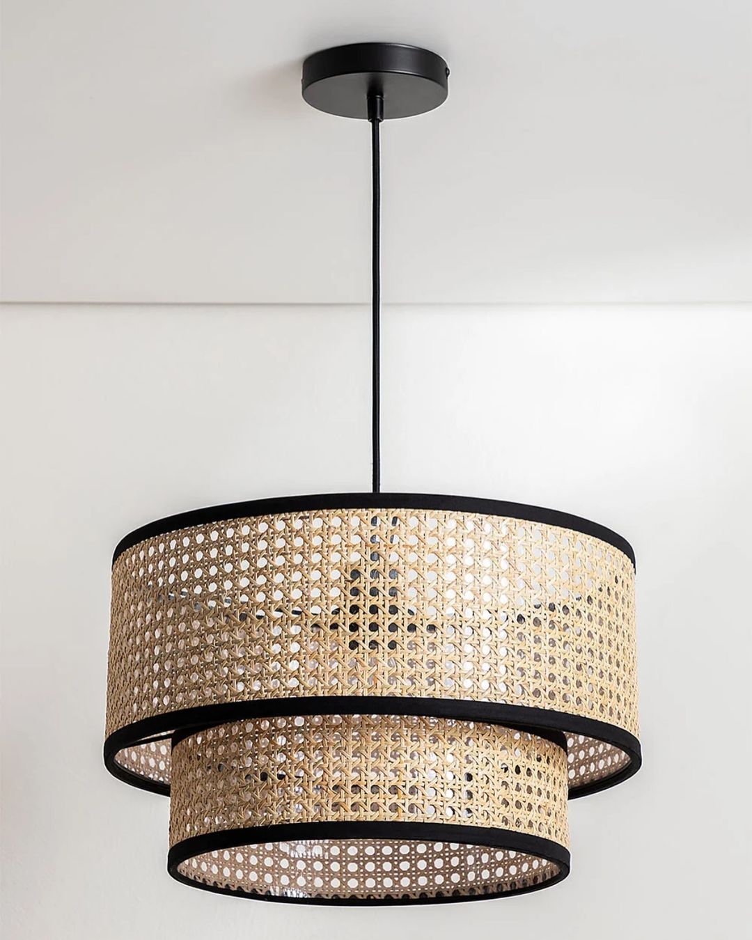 Double-Layer Rattan Pendant Light