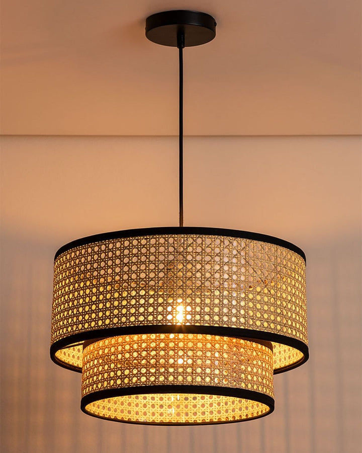 Double-Layer Rattan Pendant Light