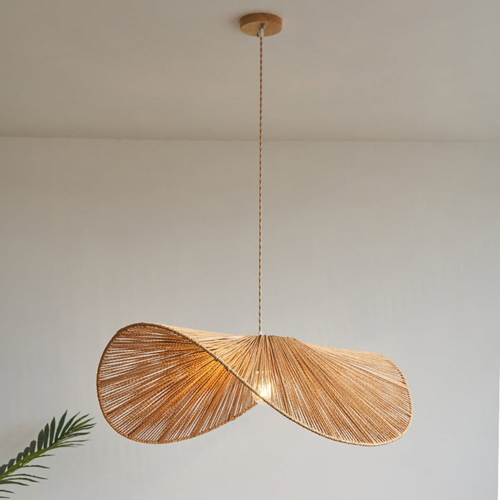 Unique Twisted Fabric Pendant Light