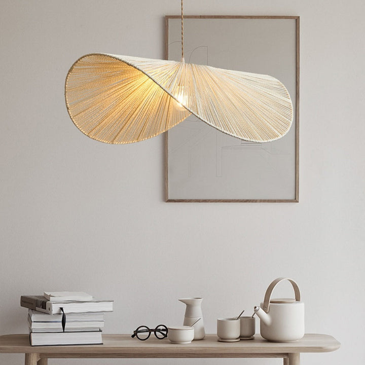 Unique Twisted Fabric Pendant Light