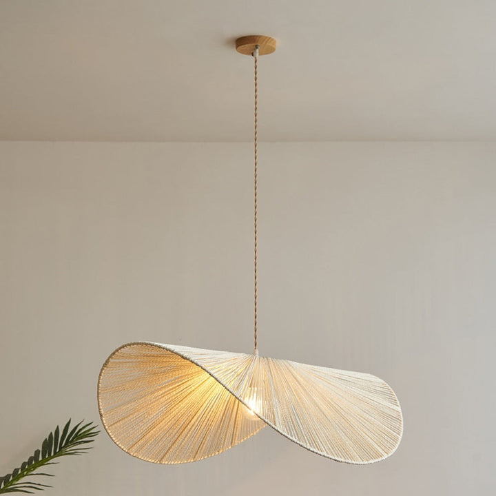 Unique Twisted Fabric Pendant Light