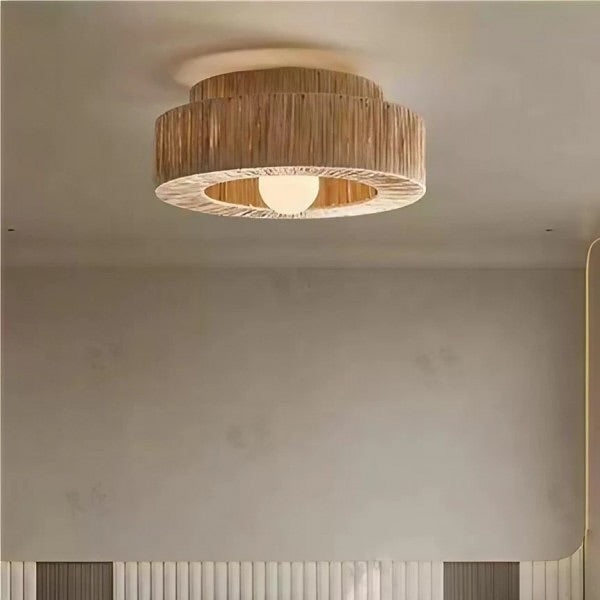 Wooden Rattan Ceiling Light