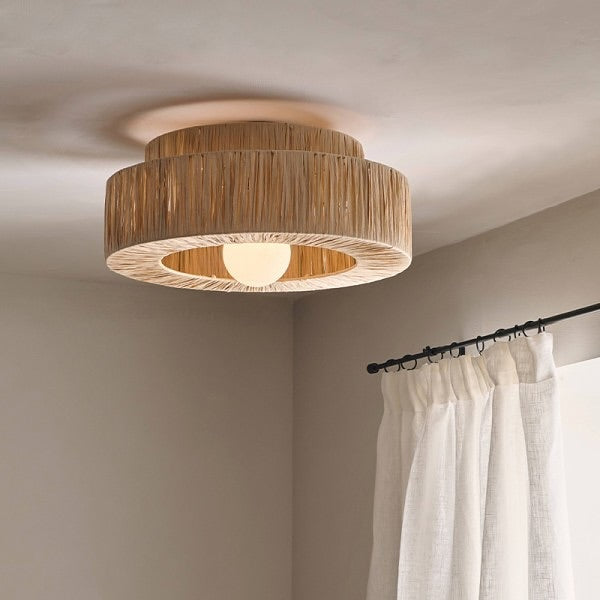 Wooden Rattan Ceiling Light