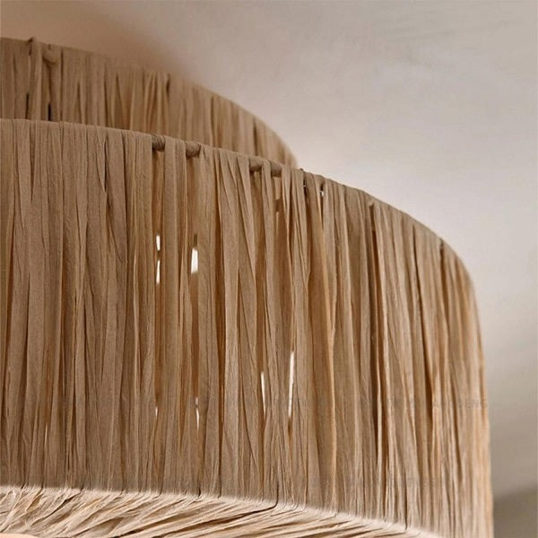 Wooden Rattan Ceiling Light