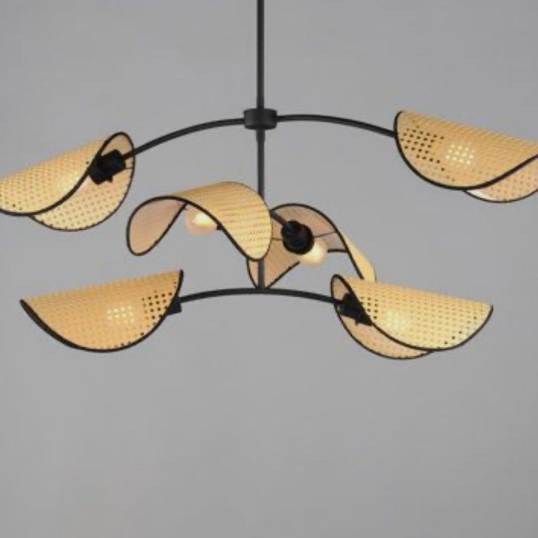 Vintage Rattan Chandelier