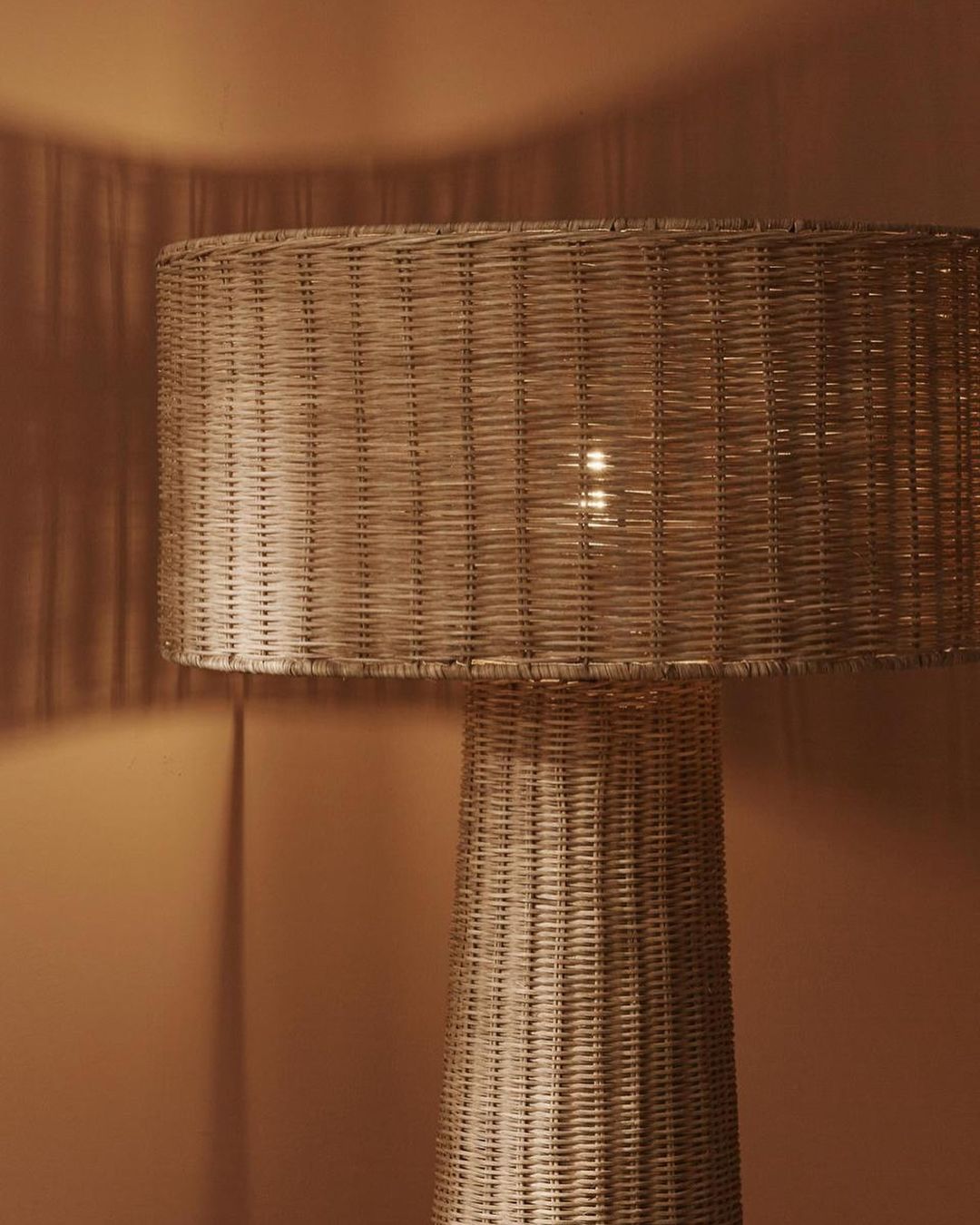 Tall Rattan Floor Lamp