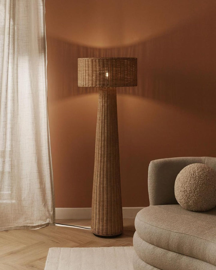 Tall Rattan Floor Lamp