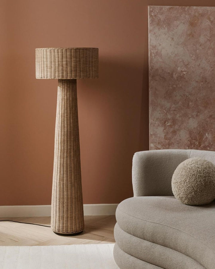 Tall Rattan Floor Lamp