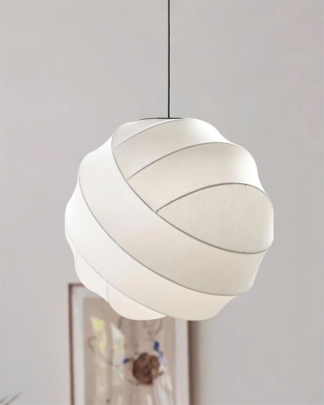 Modern Pendant Light with Sculptural White Shade