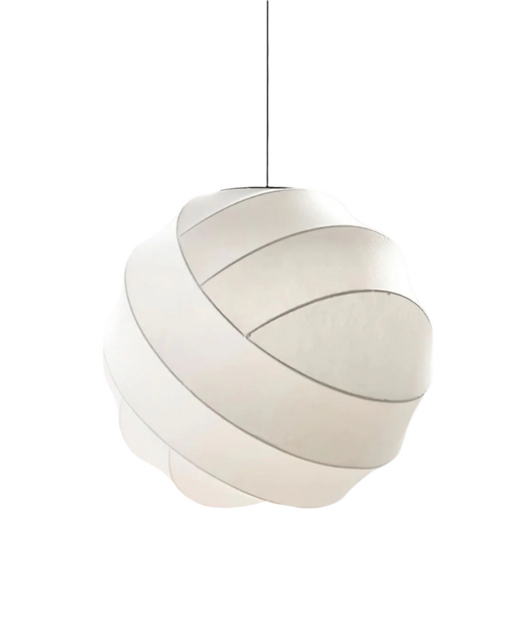 Modern Pendant Light with Sculptural White Shade