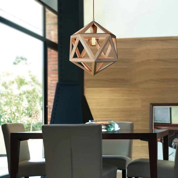 Geometric Wooden Pendant Light