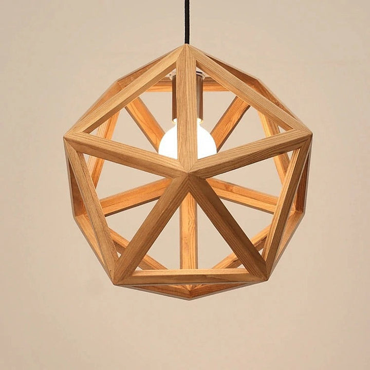 Geometric Wooden Pendant Light