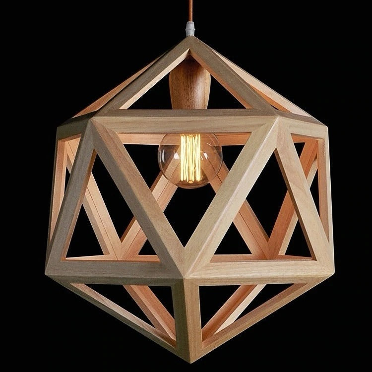 Geometric Wooden Pendant Light