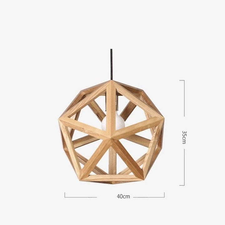 Geometric Wooden Pendant Light