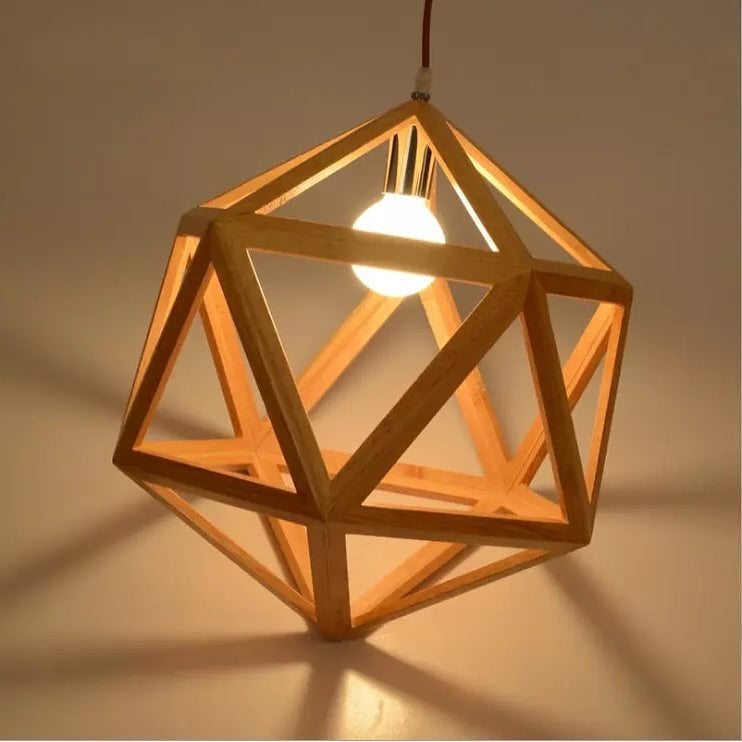 Geometric Wooden Pendant Light