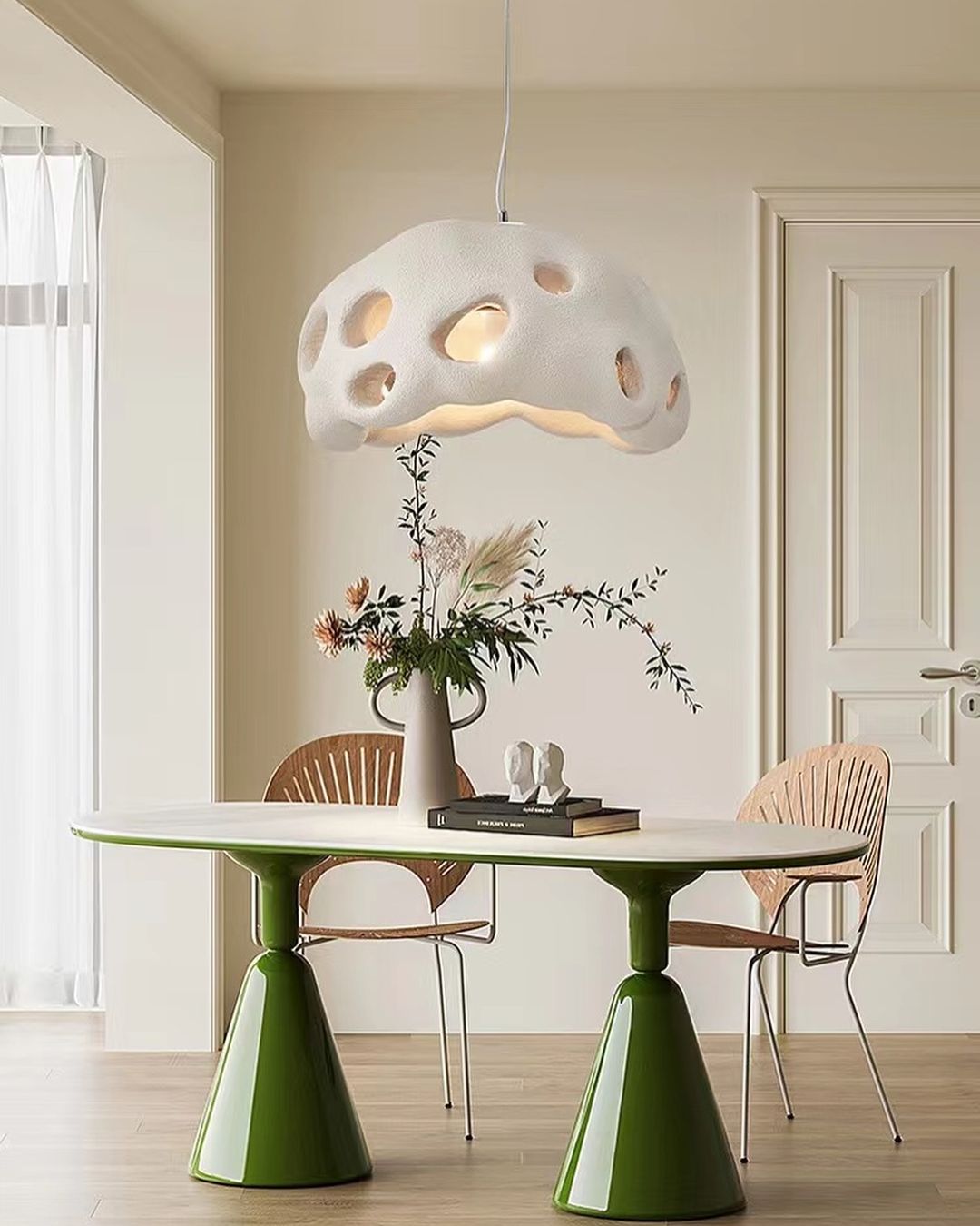 Sculptural Pendant Light - Organic Cloud Design in White