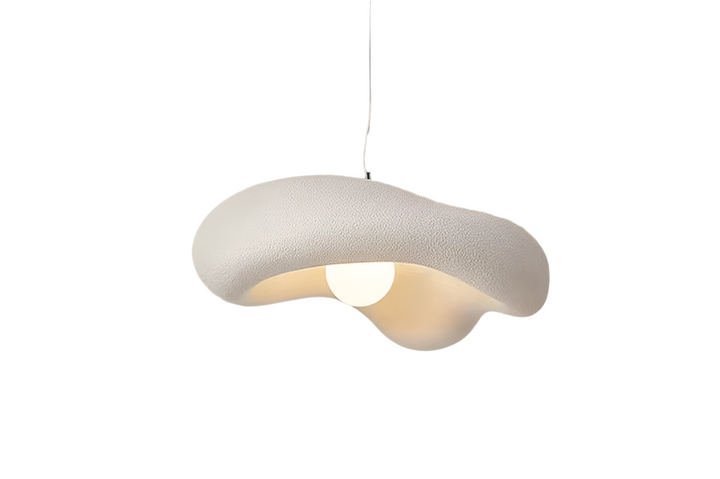 Organic Wave Pendant Light - White Textured Design