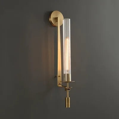 Vertical Brass Wall Sconce