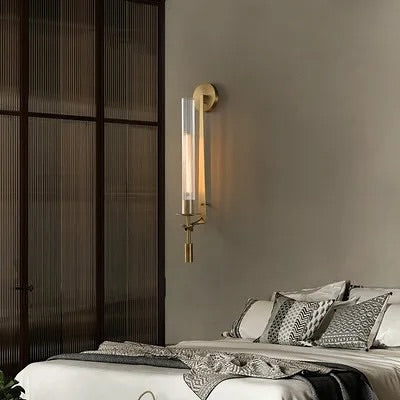 Vertical Brass Wall Sconce