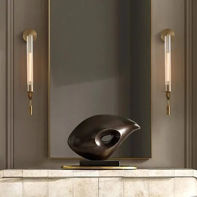 Vertical Brass Wall Sconce